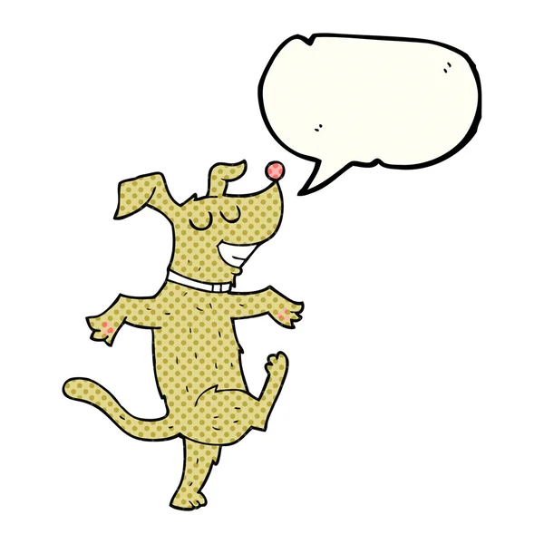 Komiks mowy Bańka kreskówka taniec psa — Wektor stockowy
