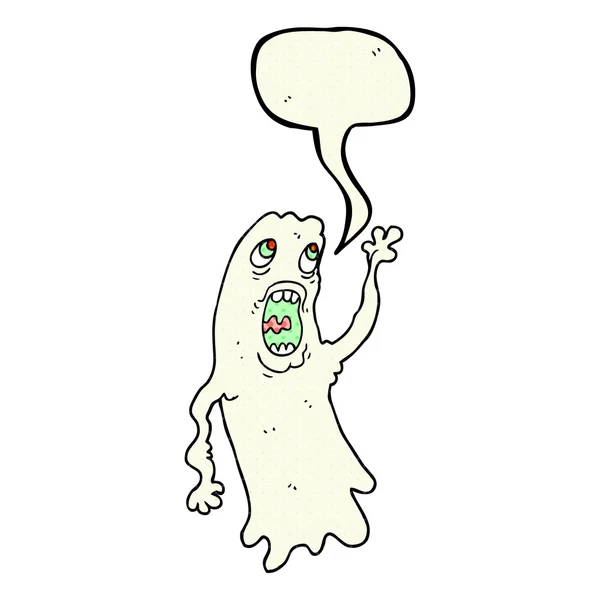 Comic book speech bubble cartoon ghost — стоковый вектор