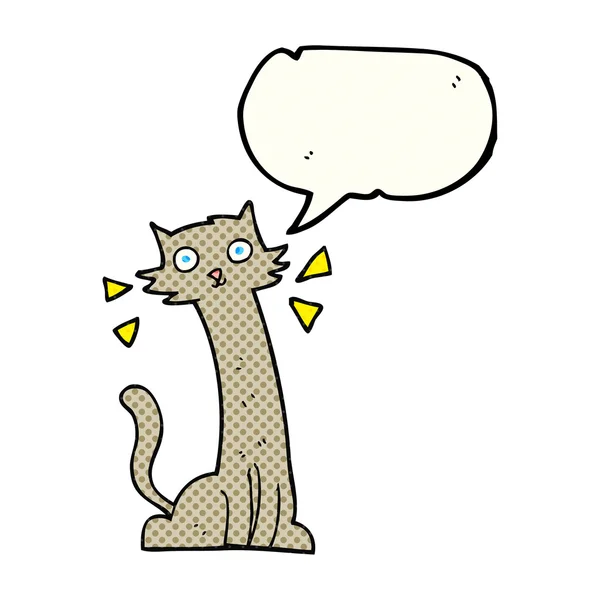 BD discurso bolha desenho animado gato —  Vetores de Stock