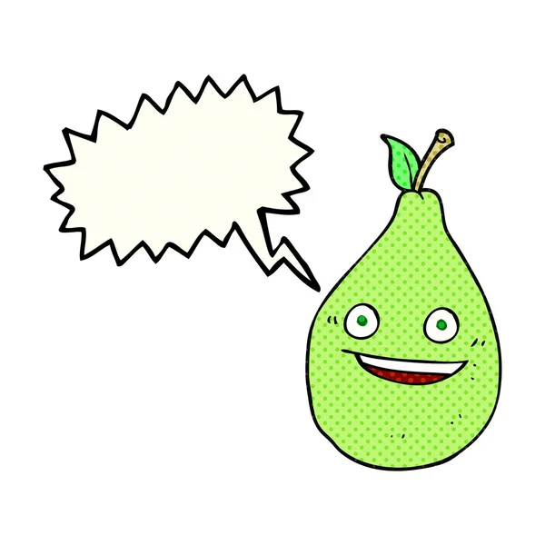 Comic book speech bubble cartoon pear — Stock Vector