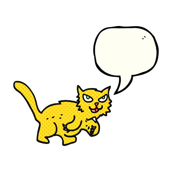 Comic book speech bubble cartoon cat — стоковый вектор