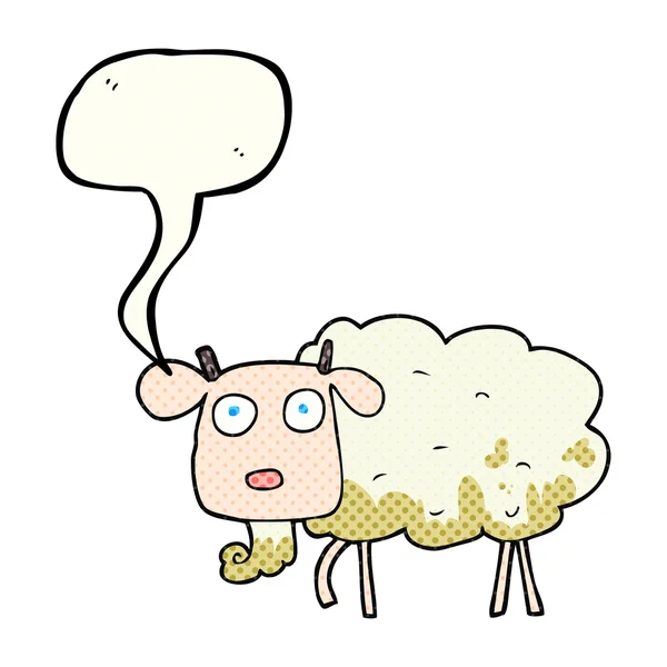 Comic book speech bubble cartoon muddy goat — Stock Vector