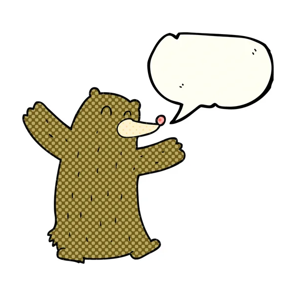 Comic book speech bubble cartoon bear — Stock Vector