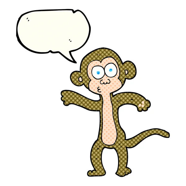 Comic book speech bubble cartoon monkey — Stock Vector
