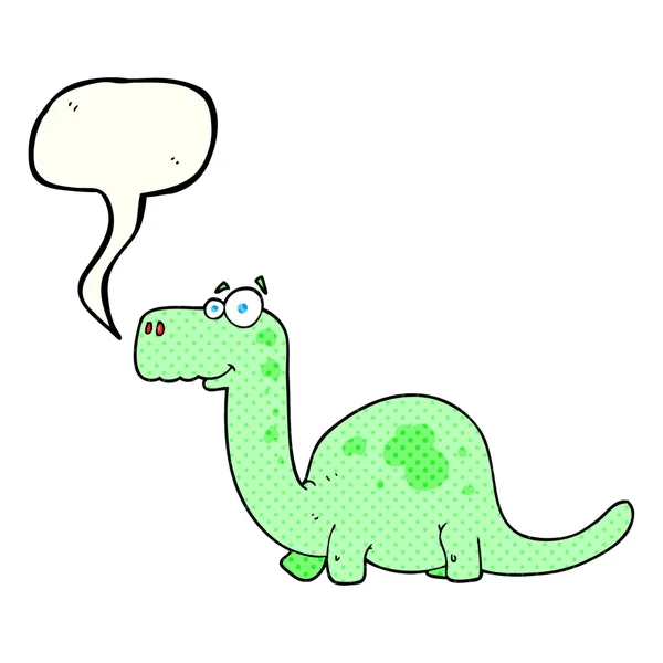 BD discurso bolha dinossauro dos desenhos animados — Vetor de Stock