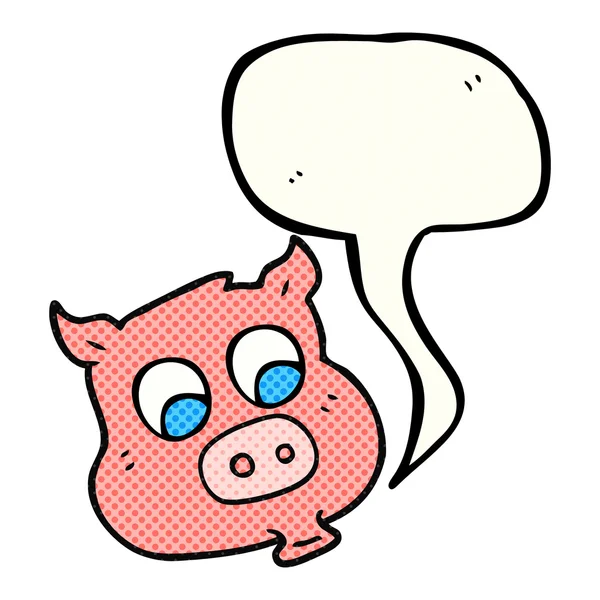 Benzi desenate discurs bule de desene animate porc — Vector de stoc