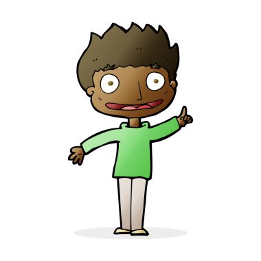 karikatür mutlu çocuk