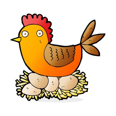 Yumurtalı tavuk çizgi filmi.