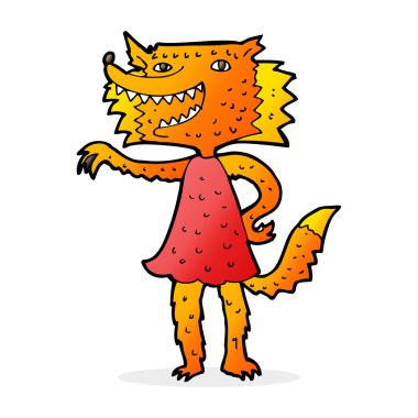 karikatür tilki kız