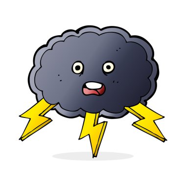 çizgi film bulutu ve yıldırım sembolü