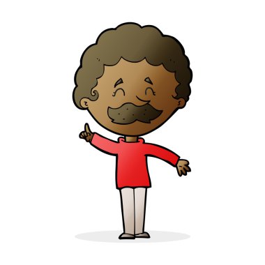 Fikri olan çizgi film adamı.