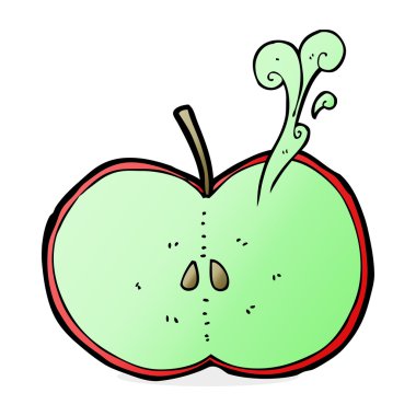 karikatür dilimlenmiş elma