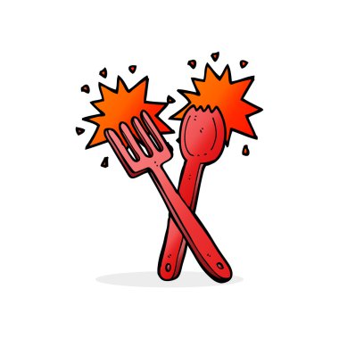 çatal bıçak takımı çizgi film gösterimi