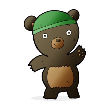 Tatlı çizgi film kara ayı.