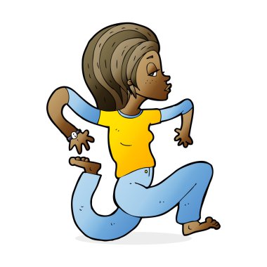 çalışan kadın karikatür