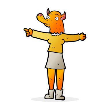 karikatür işaretleme Tilki kadın