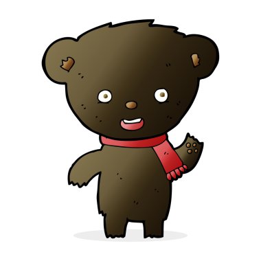 Çizgi film sevimli siyah ayı