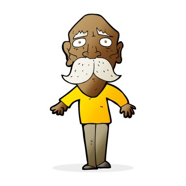 karikatür üzgün yaşlı adam