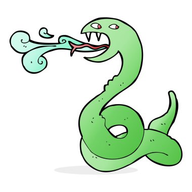 karikatür tıslayan yılan