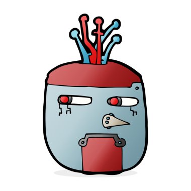 çizgi film altın robot kafası