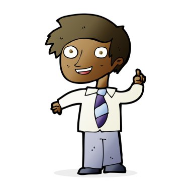 Fikri olan çizgi film çocuğu.