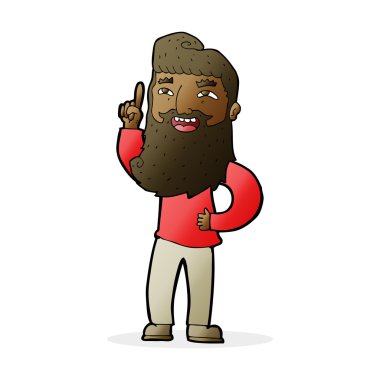 Çizgi film mutlu sakallı adamın fikri