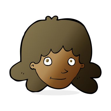 çizgi film mutlu kadın yüzü