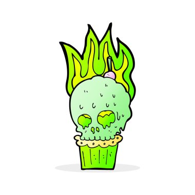 Çizgi Film ürkütücü kafatası cupcake