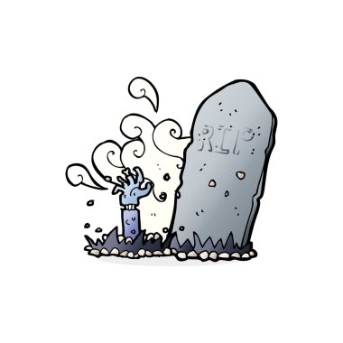 Zombi çizgi filmi mezarından kalkıyor.