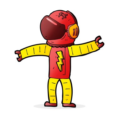 çizgi film illüstrasyon astronot