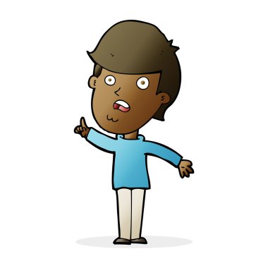 Çizgi filmci soru soruyor.