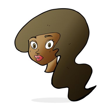 Çizgi film güzel kadın yüzü