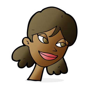 çizgi film mutlu kadın yüzü