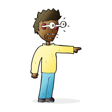 Çizgi filmdeki adamın gözleri yuvalarından fırlıyor.