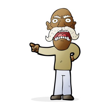 Çizgi film kızgın yaşlı adam.