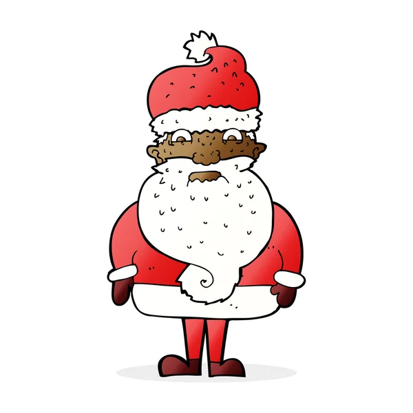 Dessin animé grincheux Père Noël claus — Image vectorielle