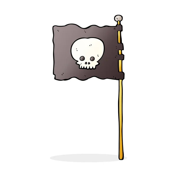 Cartoon waving pirate flag — Stock Vector