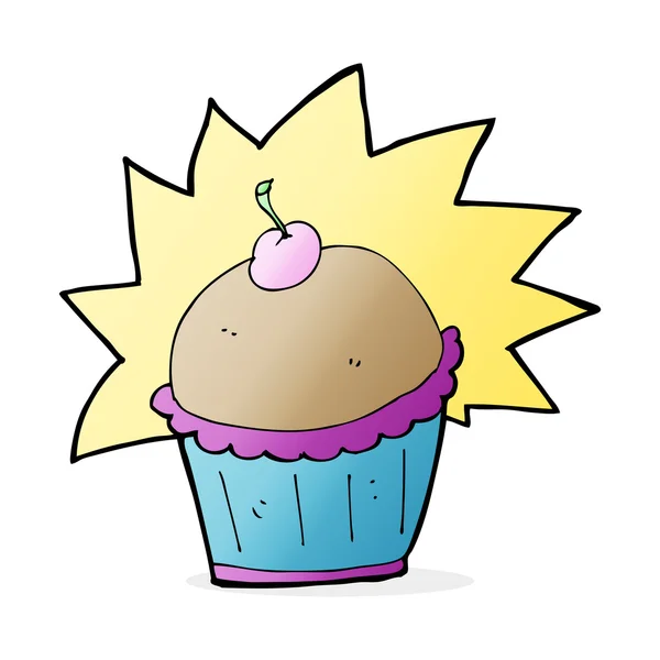 Ilustracja kreskówka z cupcake — Wektor stockowy