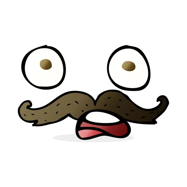 Caricatura bigote cara — Vector de stock