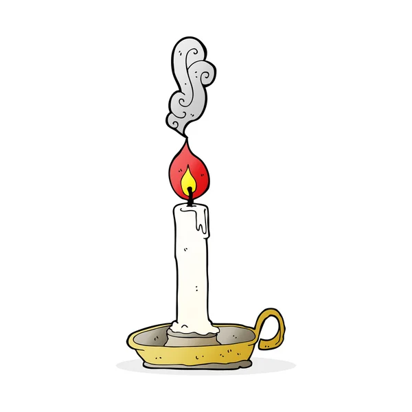 Cartoon burning candle — Stock Vector