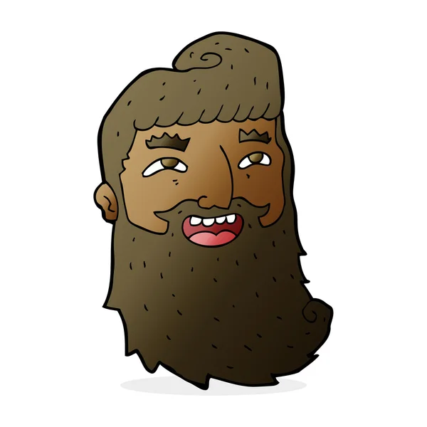Dessin animé riant homme barbu — Image vectorielle