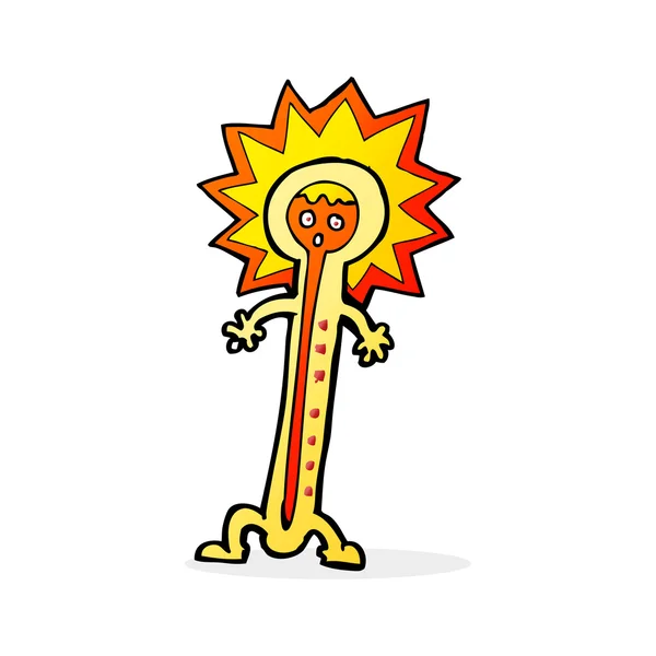 Cartoon hot thermometer — Stock Vector