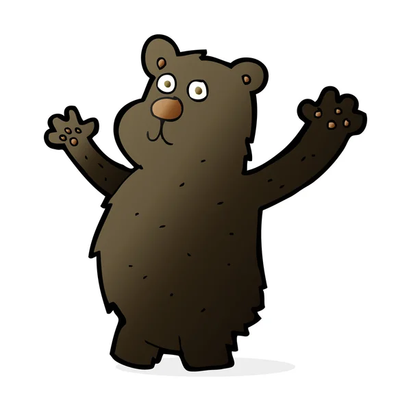 Cartoon funny black bear — Stock Vector