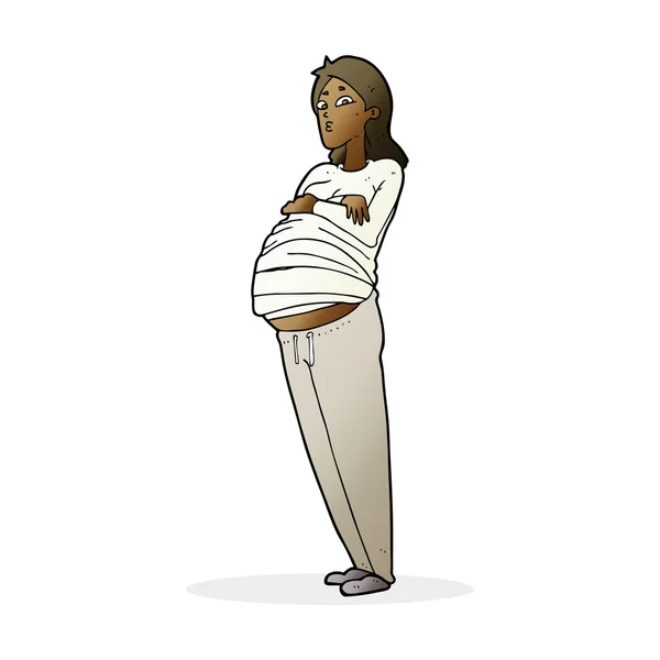 Dessin animé femme enceinte — Image vectorielle