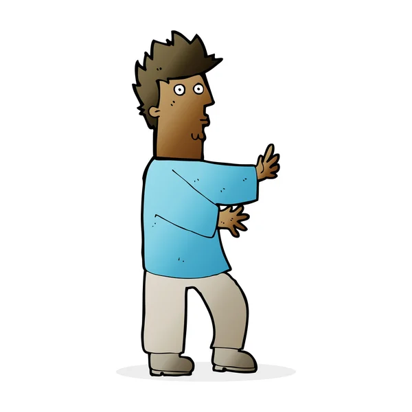 Cartoon nerveuze man zwaaien — Stockvector