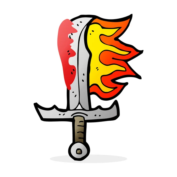 Kreslený krvavý meč — Stockový vektor