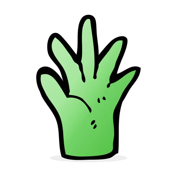 Cartoon green hand symbol — Stock Vector