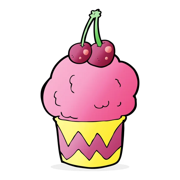 Ilustración de dibujos animados de cupcake — Archivo Imágenes Vectoriales