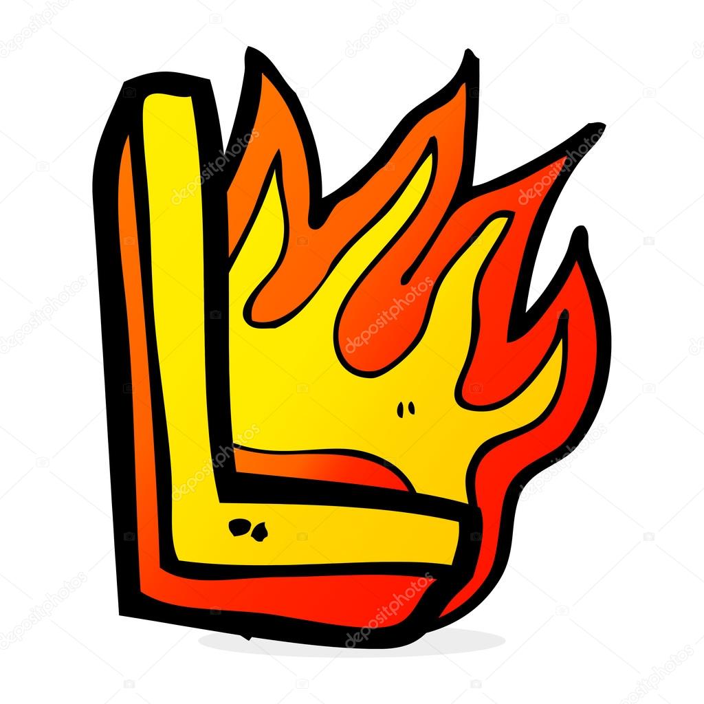 Cartoon flaming letter Stock Vector by ©lineartestpilot #101737114