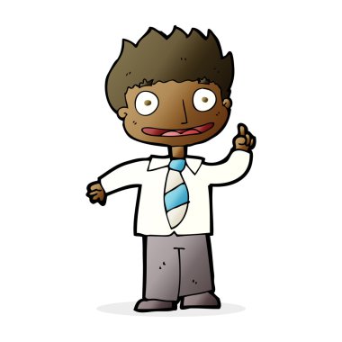 Fikri olan çizgi film adamı.